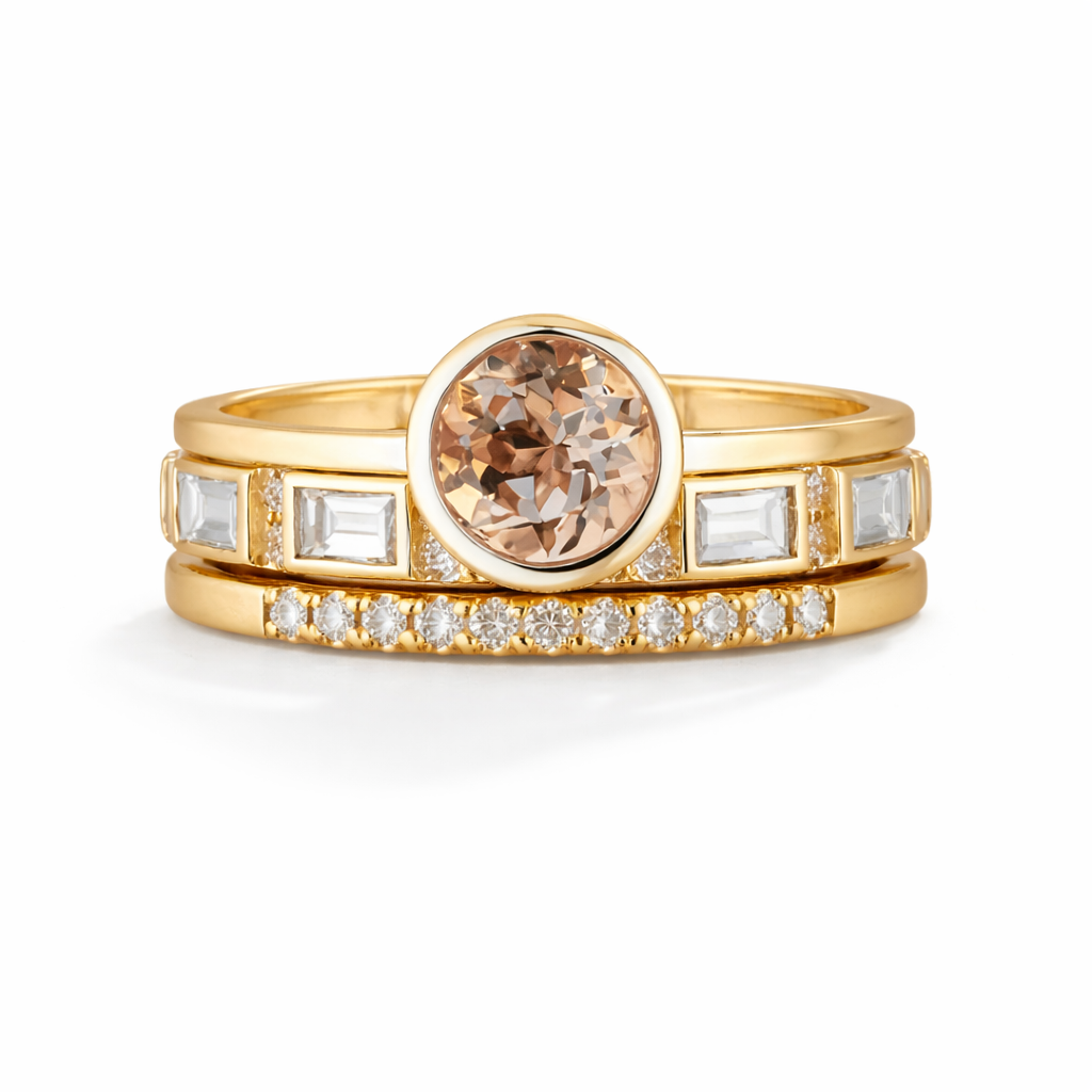 Bague en cristal doré