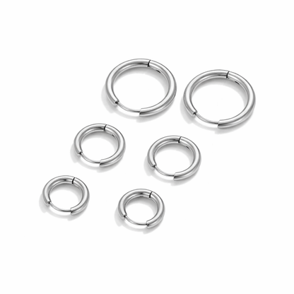 Ensemble de mini créoles trio argentées