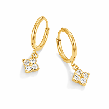 Boucles trèfle cristal