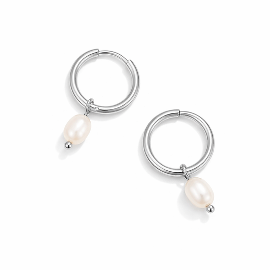 Créoles Bella perle argent