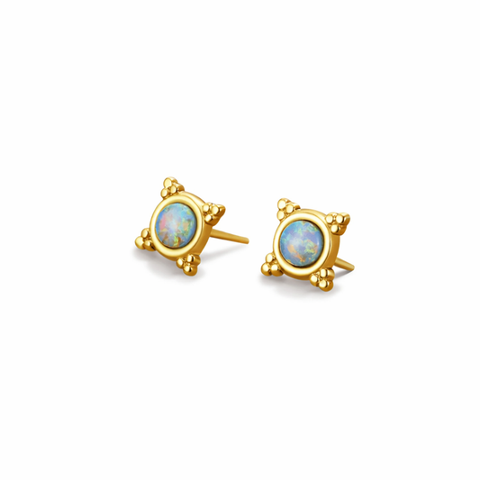 Clous opale bleue vintage