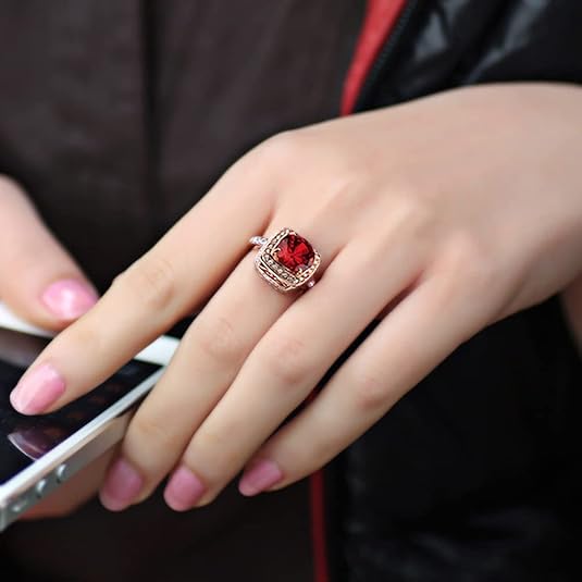 Bague Statement Halo Rubis