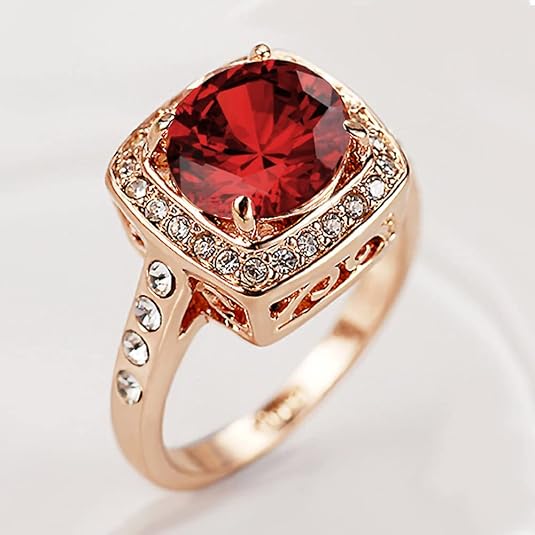 Bague Statement Halo Rubis