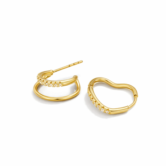 Créoles Leyla double cristal