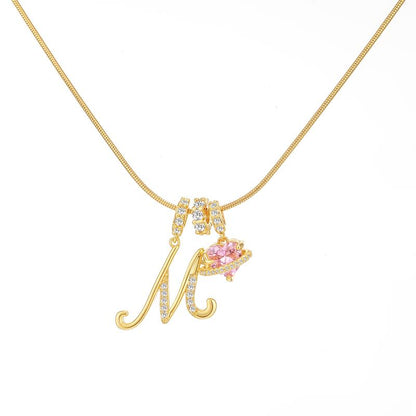 Collier avec pendentif cœur initial