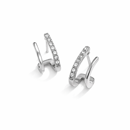 Boucles griffe argent cristal