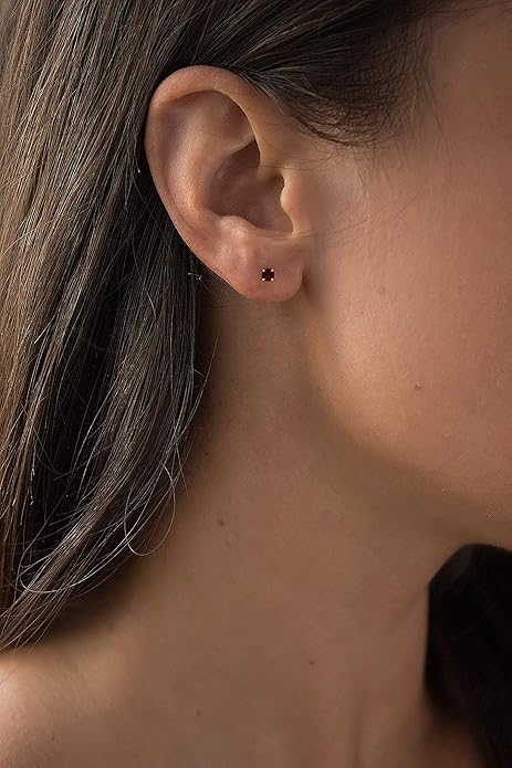 Boucles Puces Rubis Rondes