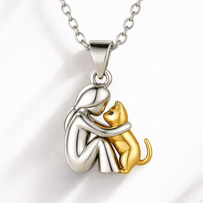Collier pendentif chat en peluche