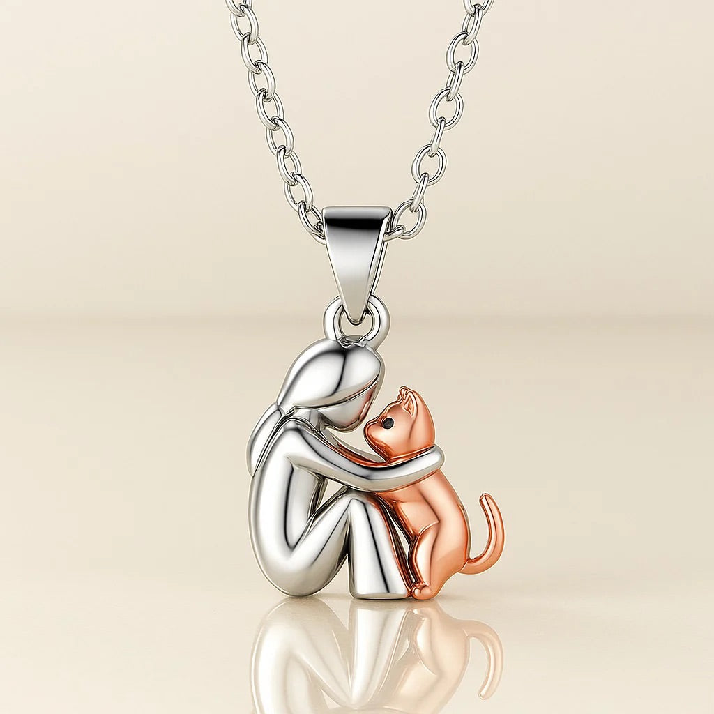 Collier pendentif chat en peluche