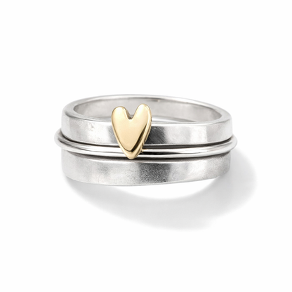 Mely - Bague en argent cœur doré