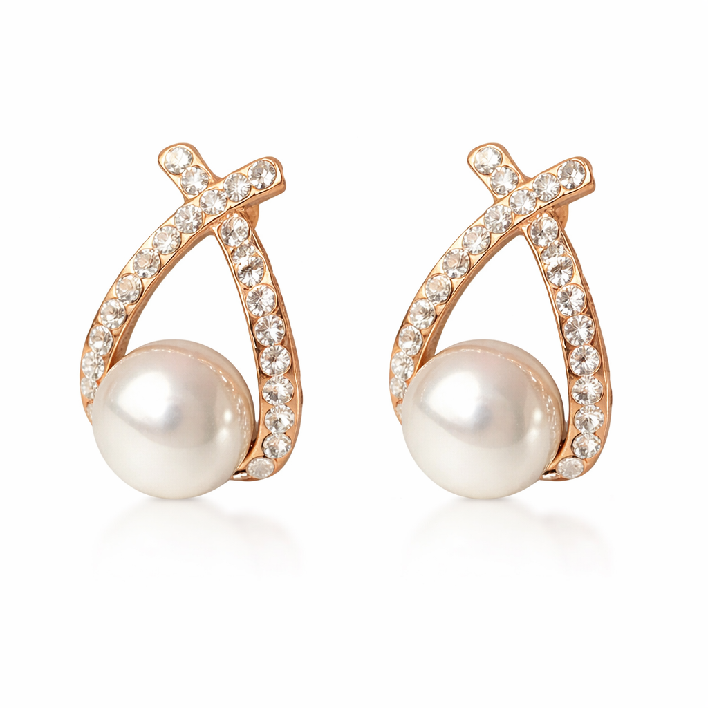 Boucles d'oreilles avec Perles et Paillettes