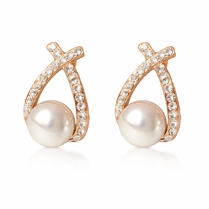 Boucles d'oreilles avec Perles et Paillettes