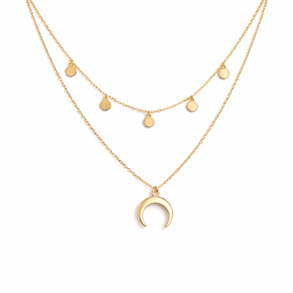 Luna | Collier Doré Élégant avec Motif de Lune Délicat