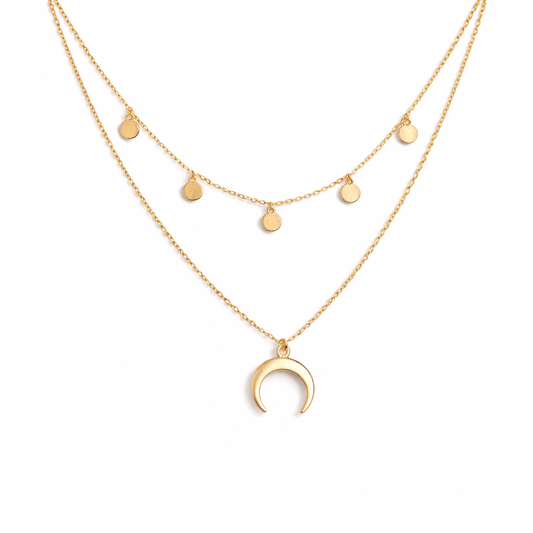 Luna | Collier Doré Élégant avec Motif de Lune Délicat