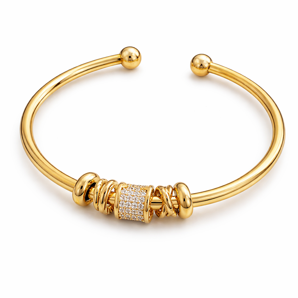 Luna | Bracelet Ajustable Élégant avec Charms Dorés Sophistiqués