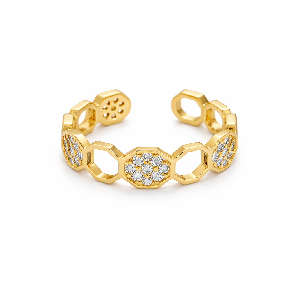 Abeille - Bague en or et cristal