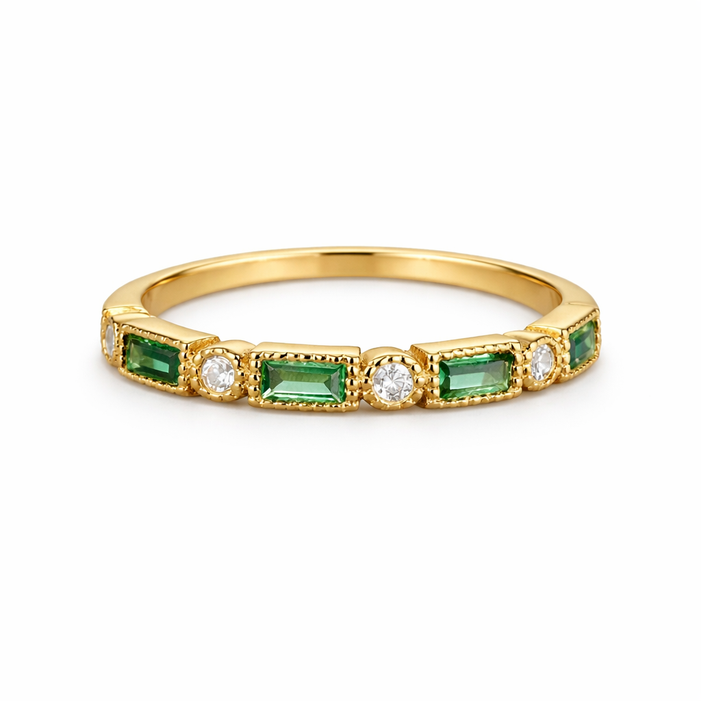 Alex - Bague en or avec zirconia vert