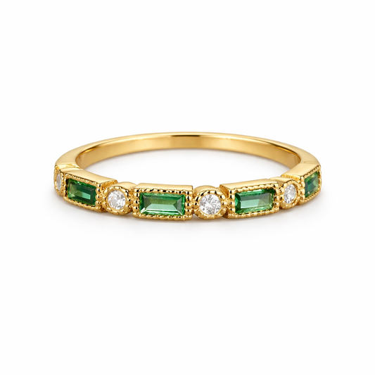 Alex - Bague en or avec zirconia vert