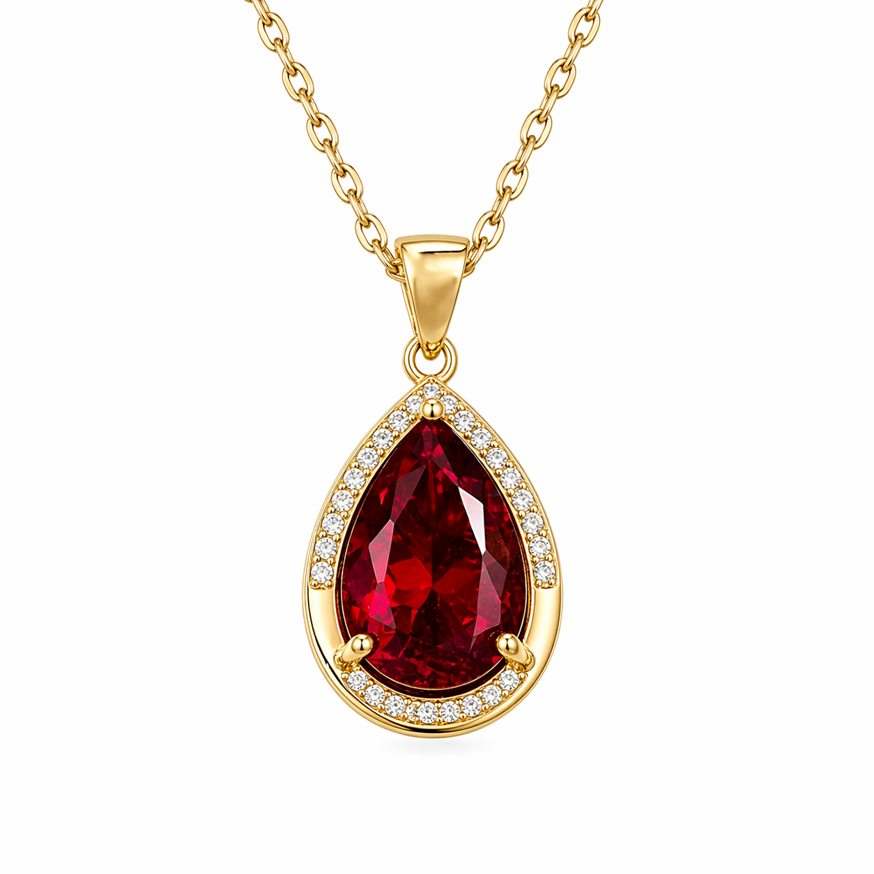 Collier Goutte Rubis