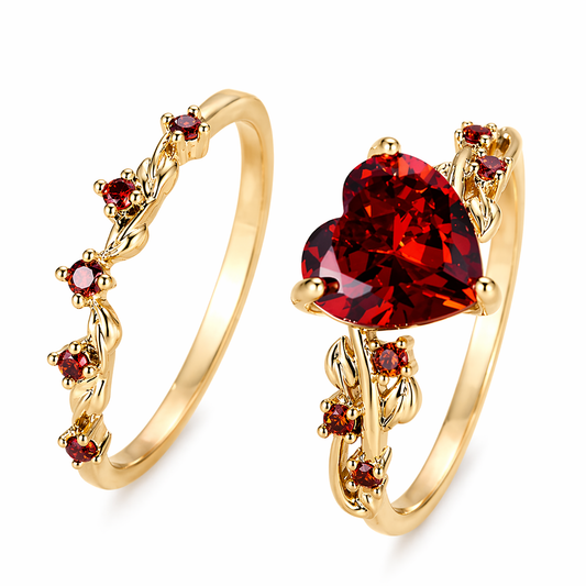 Parure de bagues Cœur Rougevigne