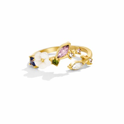 Bague Blossom Blanche Dorée