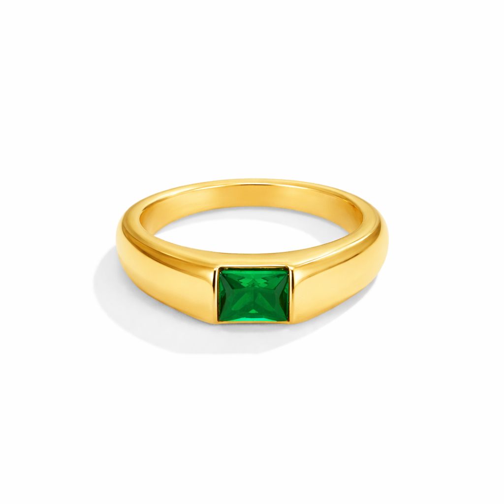 Bague Ember Émeraude Dorée