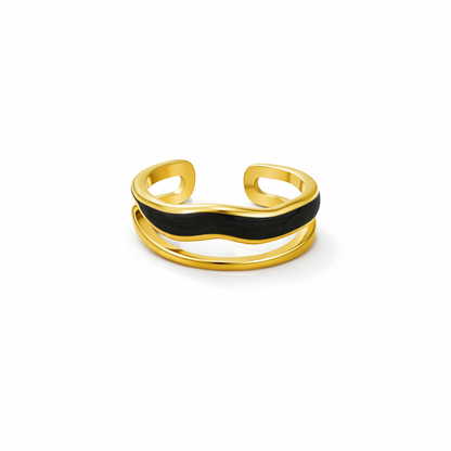 Bague Sahara Noire Dorée