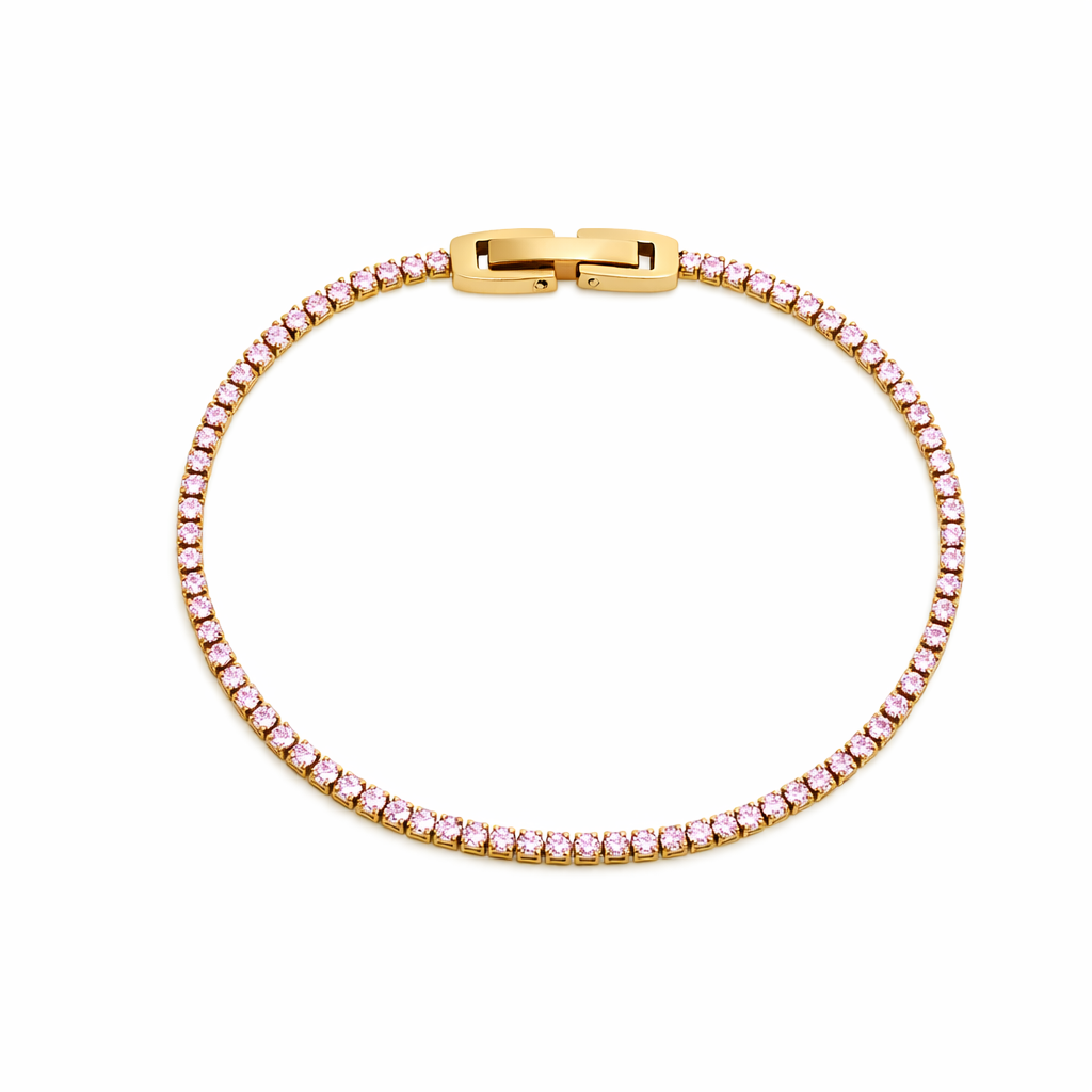 Bracelet Kiera Or & Cristal Rose