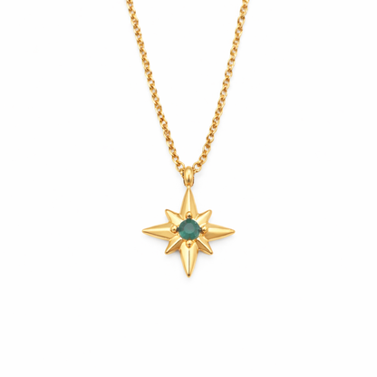 Collier Étoile Guide en Cristal Émeraude