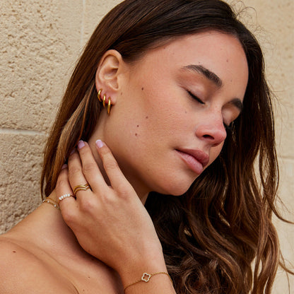 Ensemble de mini créoles trio dorées