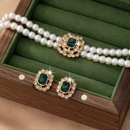 Collier Perles & Émeraude Elvira