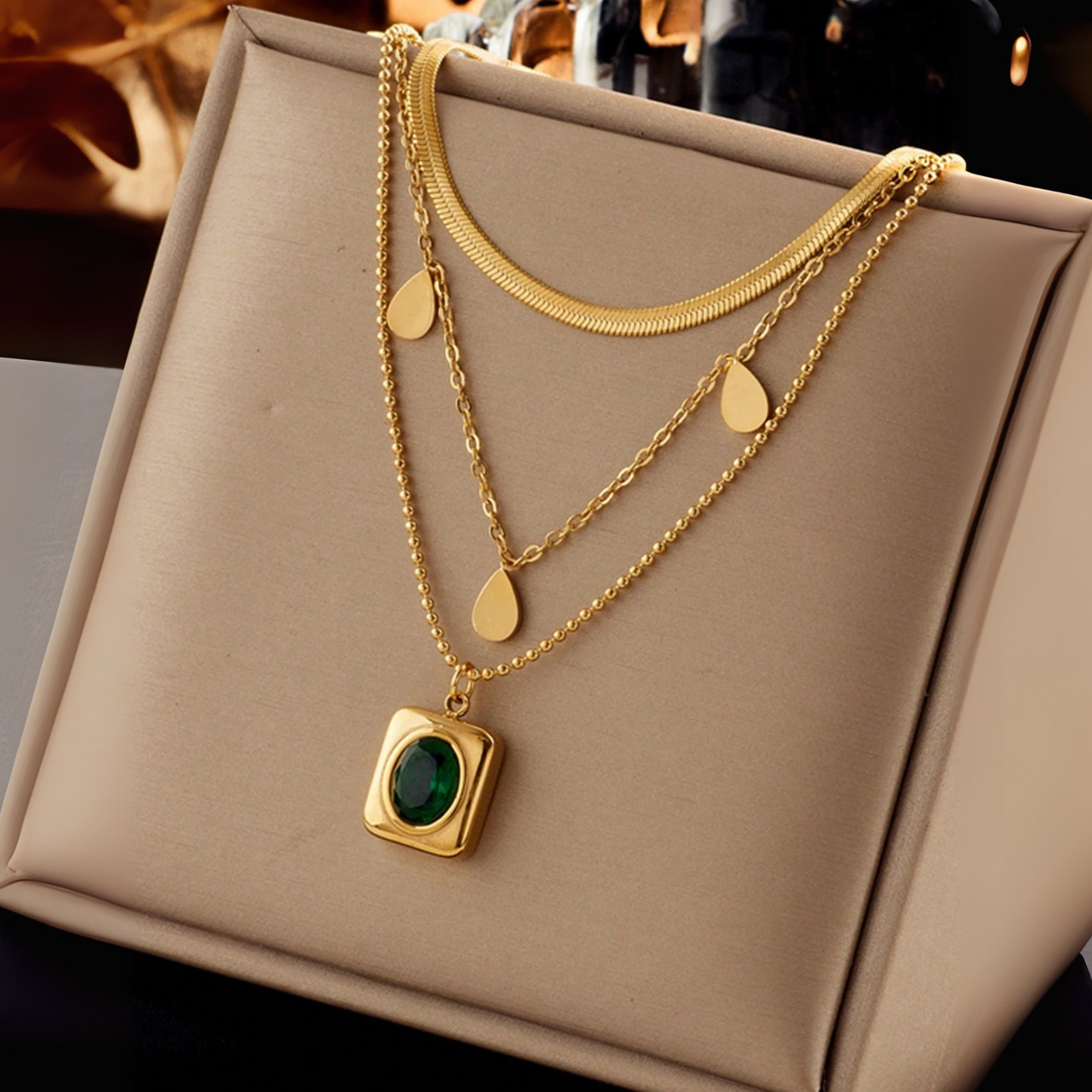 Collier Émeraude Leona