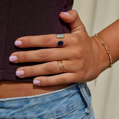 Bague Enroulée Aigue-marine