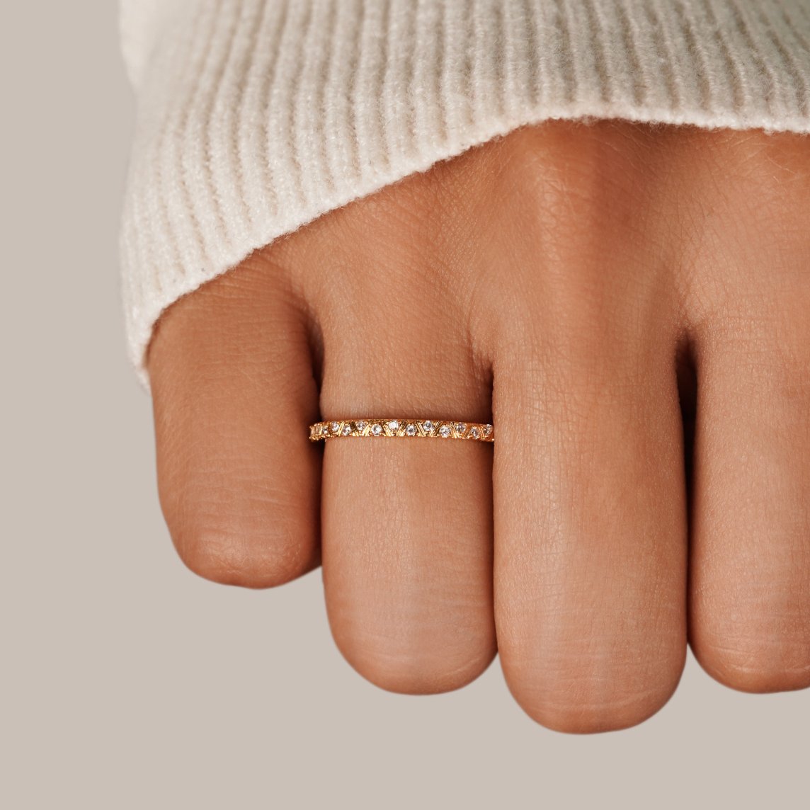 Bague Arquette Dorée Cristaux