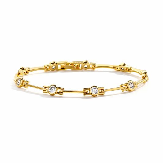 Bracelet élégant avec des zirconiums en or