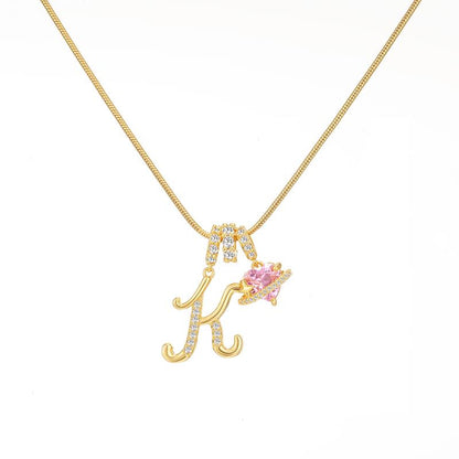 Collier avec pendentif cœur initial