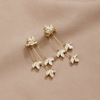 Boucles d’oreilles cascade lotus en cristal