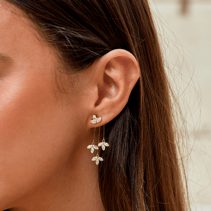 Boucles d’oreilles cascade lotus en cristal