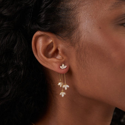 Boucles d’oreilles cascade lotus en cristal