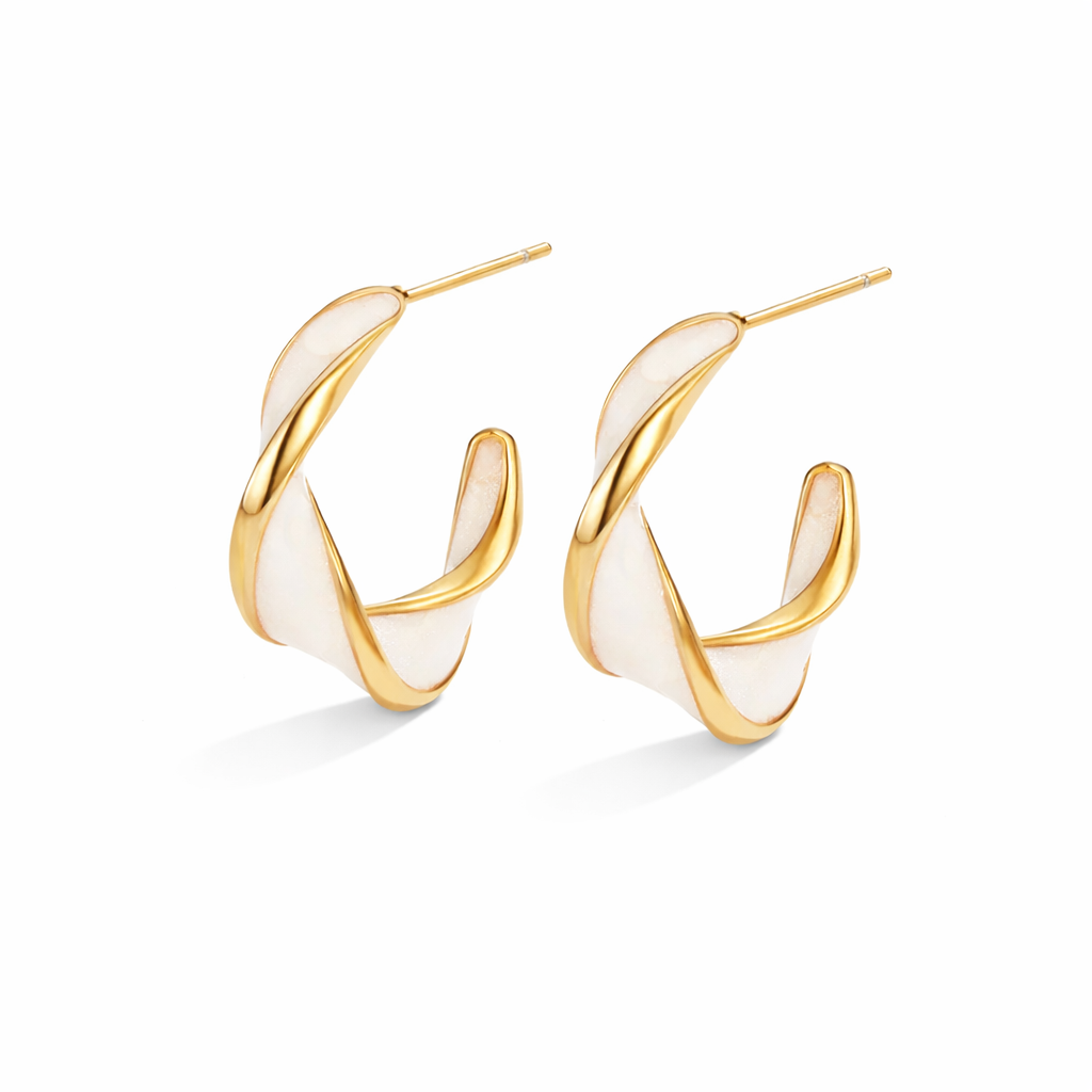 Créoles nacre torsadées