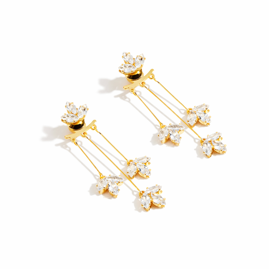 Boucles d’oreilles cascade lotus en cristal