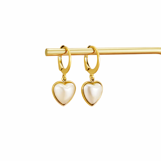 Créoles cœur perle