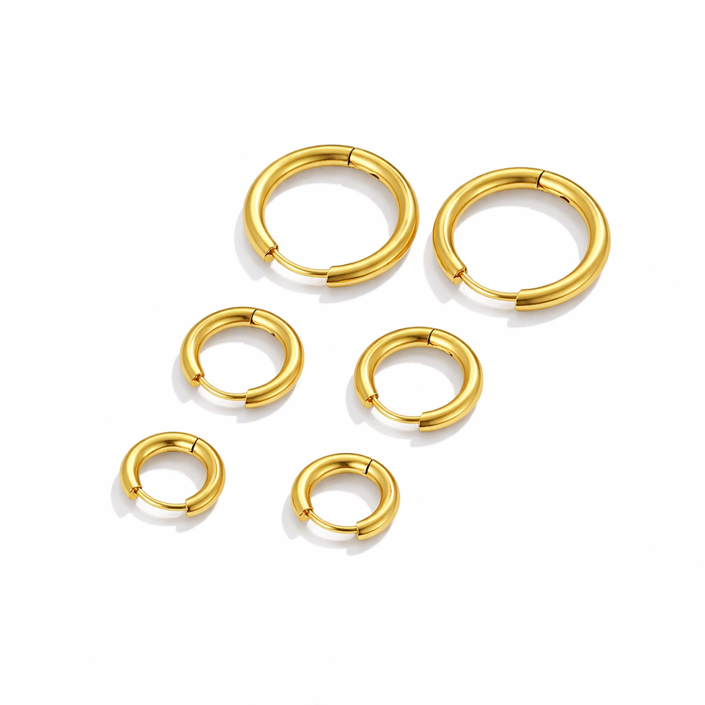 Ensemble de mini créoles trio dorées