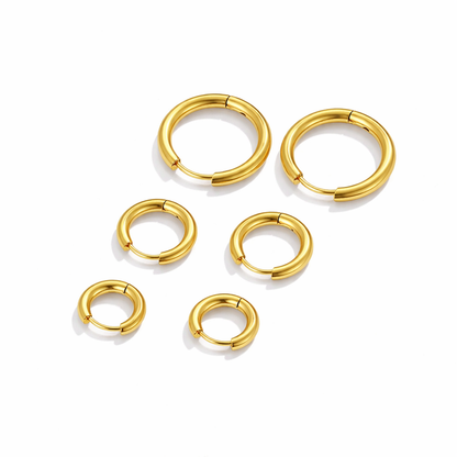 Ensemble de mini créoles trio dorées