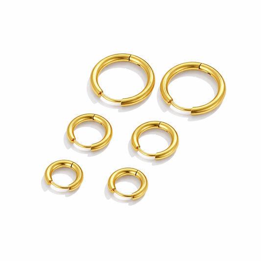 Ensemble de mini créoles trio dorées