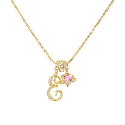 Collier avec pendentif cœur initial