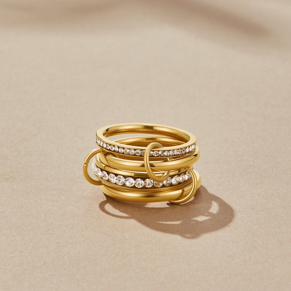 Bague Maillons Dorés Cristaux