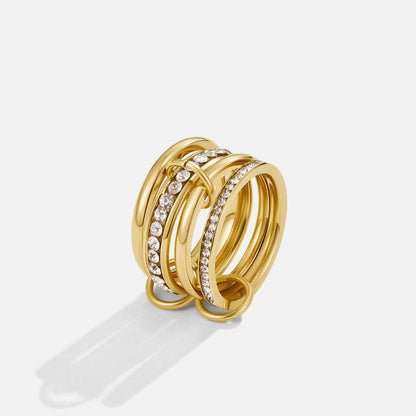 Bague Maillons Dorés Cristaux
