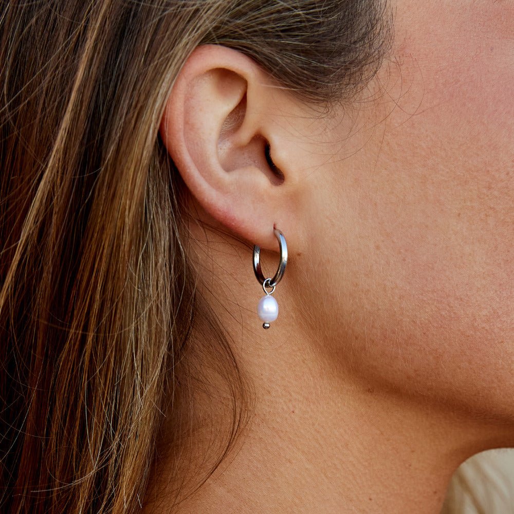 Créoles Bella perle argent