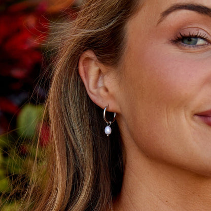 Créoles Bella perle argent